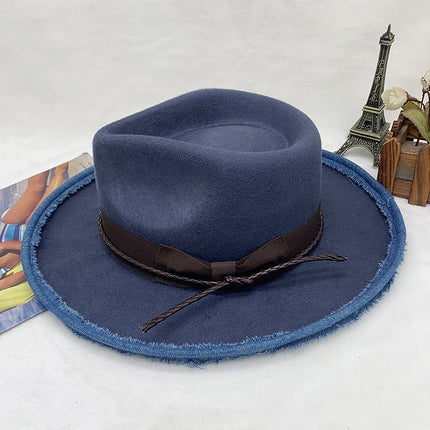 Wholesale Fall Winter Ethnic Style Wool Cowboy Hat Tibetan Jazz Hat