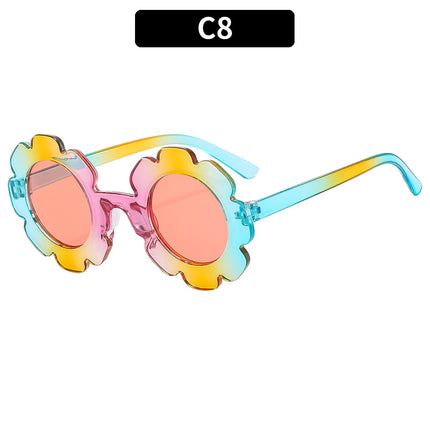 Children's Sunflower Round Frame Flower Kids Cute Sunglasses 