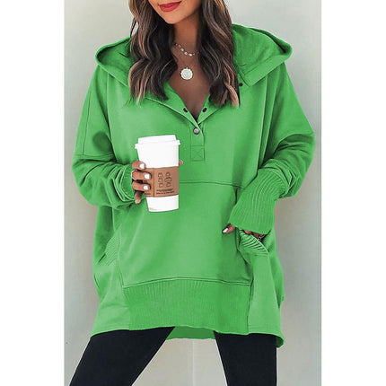 Wholesale Women's Autumn Winter Loose Casual Mid-Length Hooded Hoodies