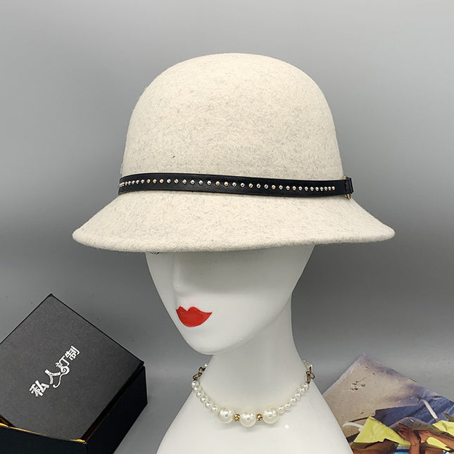 Wholesale Women's Autumn and Winter Woolen Bucket Hat