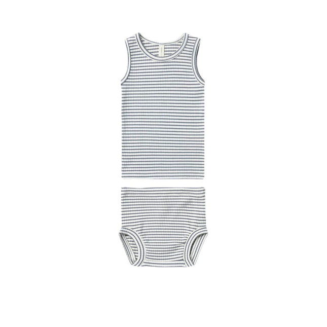 Wholesale Infant Summer Striped Cotton Vest Shorts Two-Piece Set