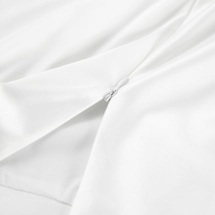 Wholesale Ladies White High Waist Slim Bag Hip Slit Skirt Women's Summer Long Skirt