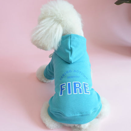 Pet Hoodies Dog Autumn Clothes Teddy Bichon Small Dog Hooded Printed Casual Wear Dog Bipeds