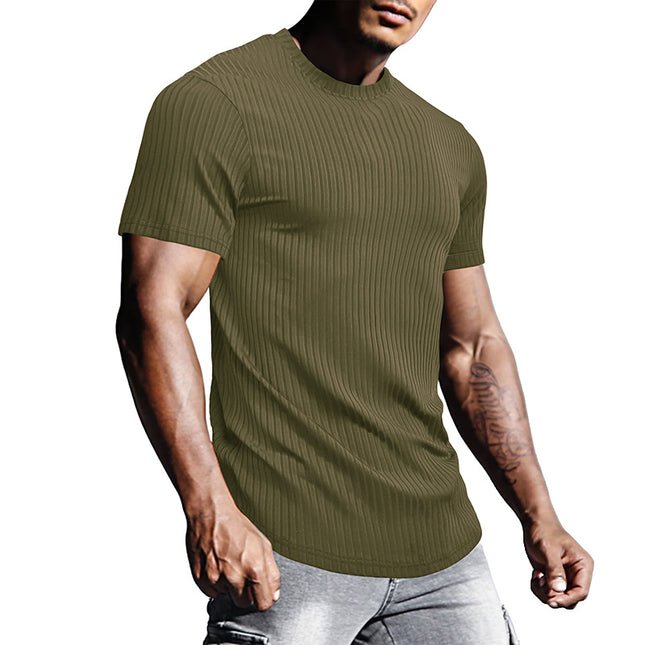 Men's Sports Tight Short-sleeved Round Neck T-shirt Fitness Corset
