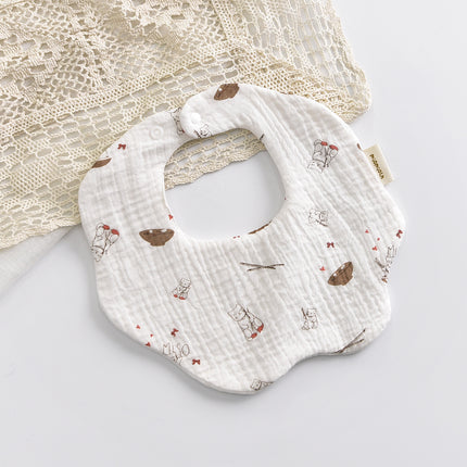 Wholesale Baby Cotton Flap Organic Cotton Soft Bib Saliva Towel 6-Pack