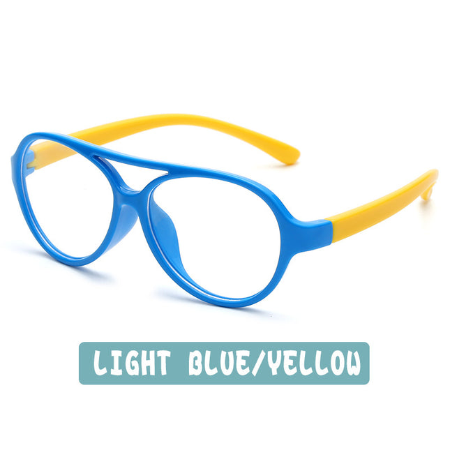 Kids Silicone Anti-blue Light Flat Glasses Can Be Equipped with Myopia Glasses Frames 