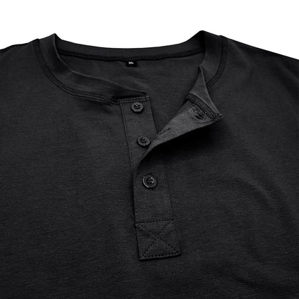 Wholesale Men's Summer Short Sleeve Round Neck T-Shirt Henley Top