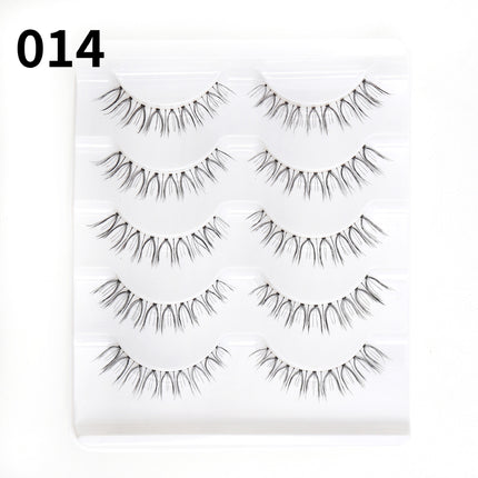 Wholesale A Box of 5 Pairs of Transparent Stems with Sharpened Natural and Comfortable Eyelashes