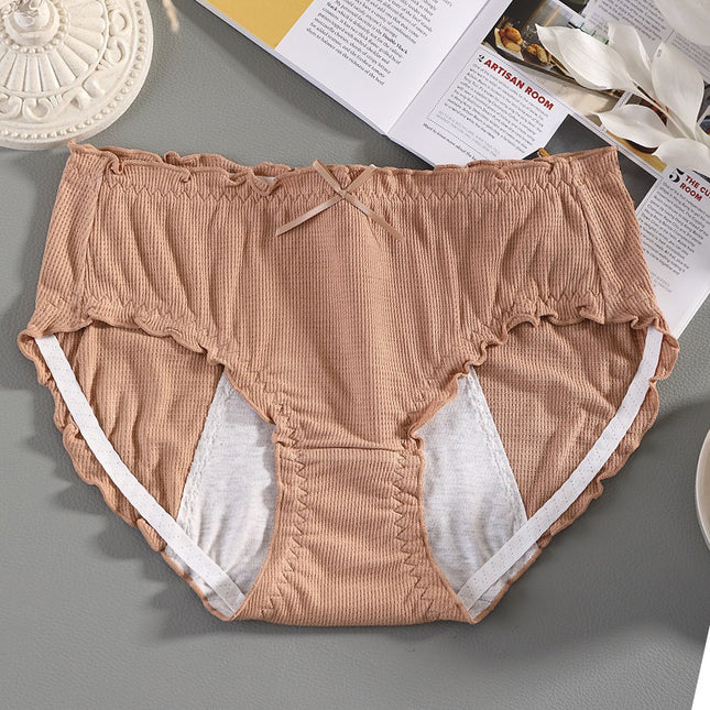 Wholesale Women's Plus Size Modal Waffle Leakproof Pure Menstrual Panties