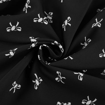 Wholesale Ladies Floral Black Dress Women's Summer Short Sleeve A Line Dress