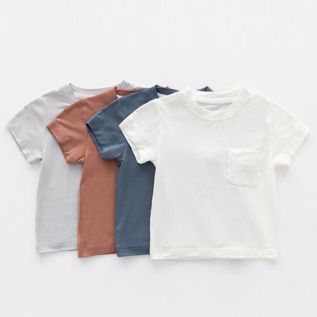 Infant Thin Summer Half Sleeve Infant Top Short Sleeve Bamboo Fiber T-Shirt