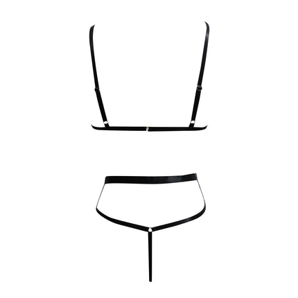 Wholesale Women's Sexy Imitation Leather PU Split Bikini Sexy Underwear