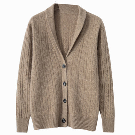 Wholesale Men's Winter Thickened Cardigan Twist Cashmere Sweater Jacket
