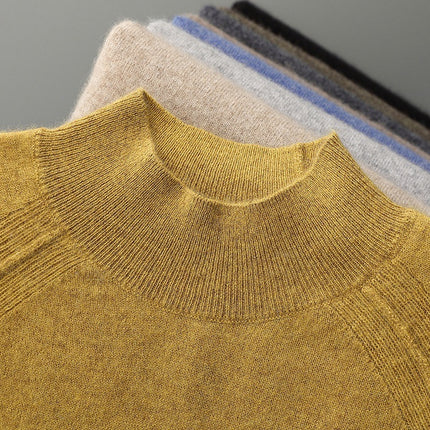 Wholesale Men's Autumn Winter Half Turtleneck Warm Base Woolen Sweater