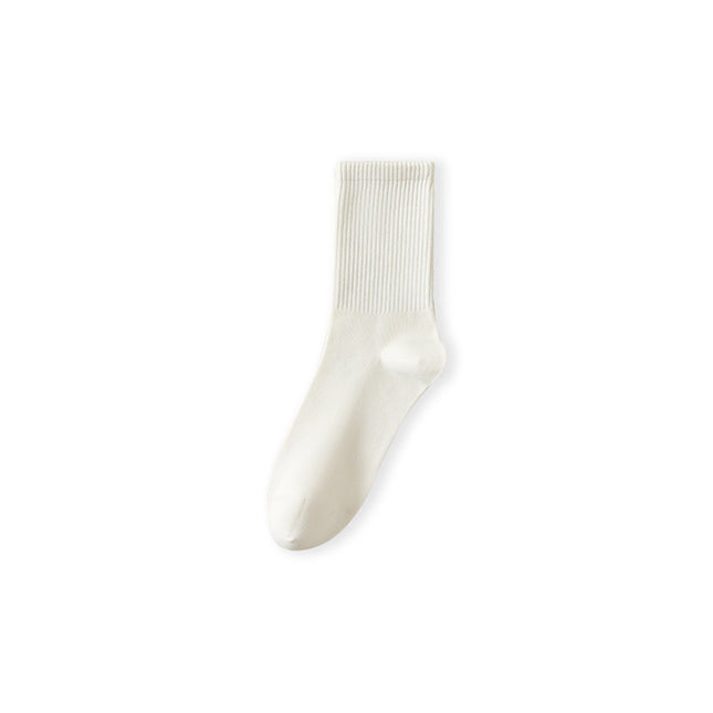 Men's Fall Winter Solid Color Antibacterial Deodorant Cotton Mid-calf Socks