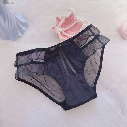 Wholesale Cute Sexy Transparent Lotus Leaf Mid-waist Briefs for Girls