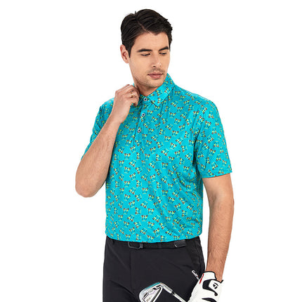 Men's Summer Lapel Short-sleeved Business Casual Printed Polo Shirt