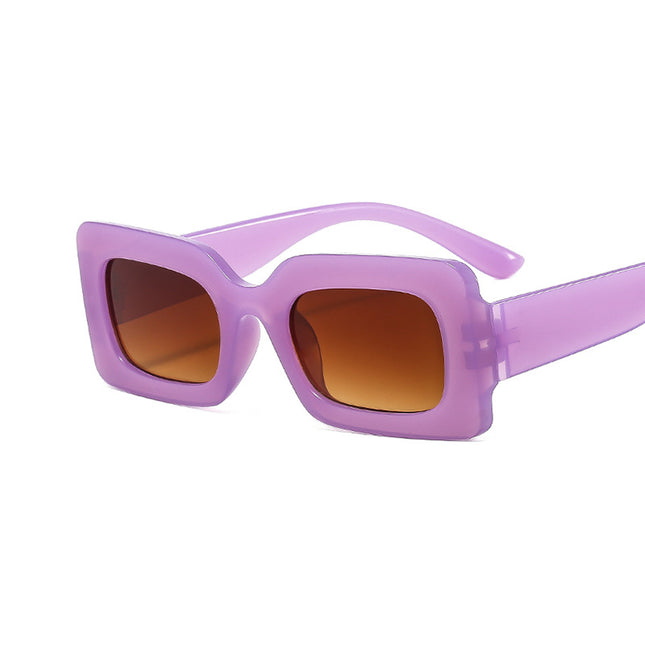 Men and Women Square Sunglasses Jelly Color Trendy Sunglasses 