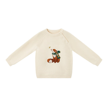 Wholesale Infant Toddler Autumn Animal 3D Embroidery Knitted Sweaters