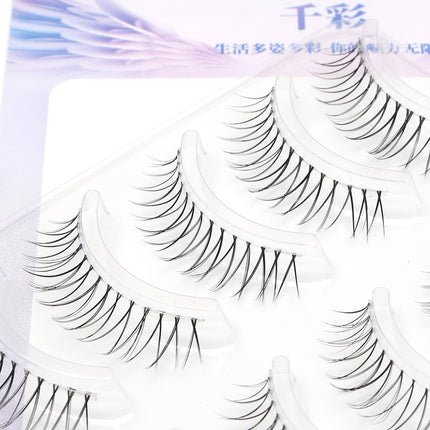 Wholesale 5 Pairs of Transparent Stem Thai Makeup 3D Natural Simulation False Eyelashes