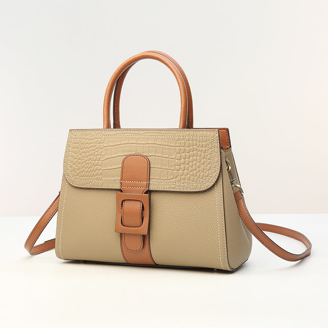 Wholesale Women's Fashion Bag Crossbody Handbag Contrast Color Leather Bag 