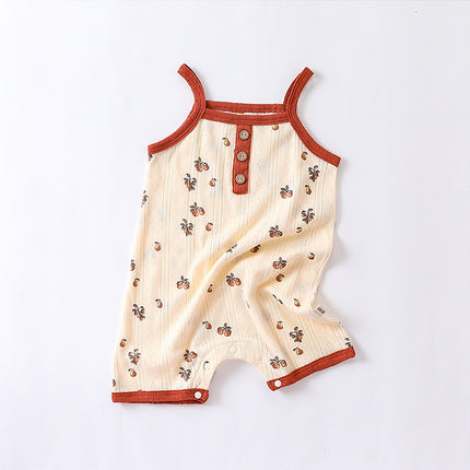 Infant Baby Summer Thin Cotton Camisole Jumpsuits Newborn Onesie