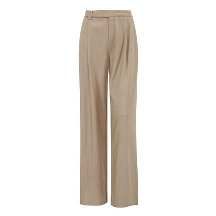 Wholesale Women's Autumn Casual Loose High Waist Straight Pants