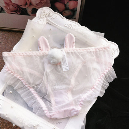 Wholesale Girls Cute Little Mesh Panties with Detachable Hair Ball
