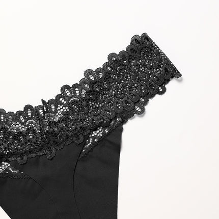 Wholesale Sexy Low Waist Panties Sexy Lace Stitching Cotton Crotch Ladies Thong