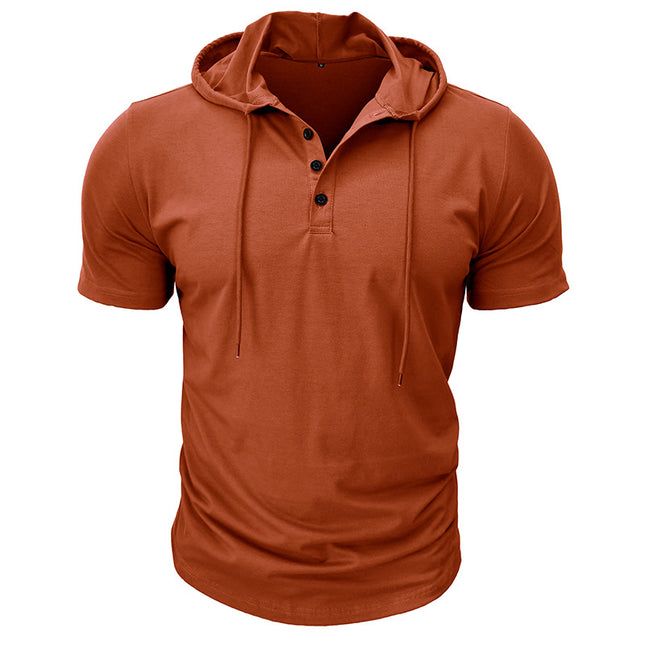 Wholesale Men's Sports Fitness Short Sleeve T-shirt Hoodie Top