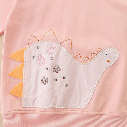 Wholesale Girls Long Sleeve Pullover Cartoon Embroidered Hoodies