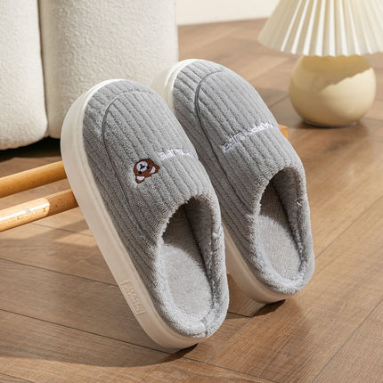 Winter Waterproof Down Cloth Thickened Shoes Anti-slip Home Slippers 