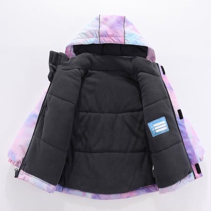 Wholesale Girls Winter Purple Sports Jacket Ski Wear Two Piece Set