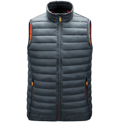 Wholesale Men's Fall Winter Stand-up Collar Casual Zipper Thin Padded Vest