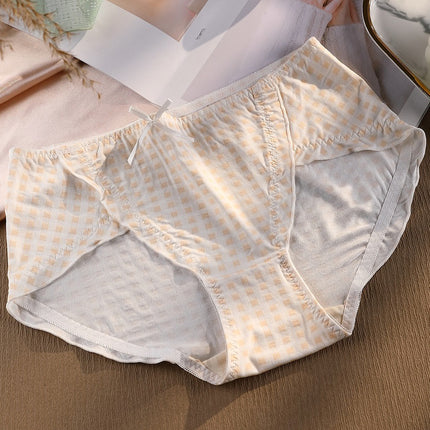 Wholesale Women's Plus Size Modal Silk Cotton Mid-waist Underwear 