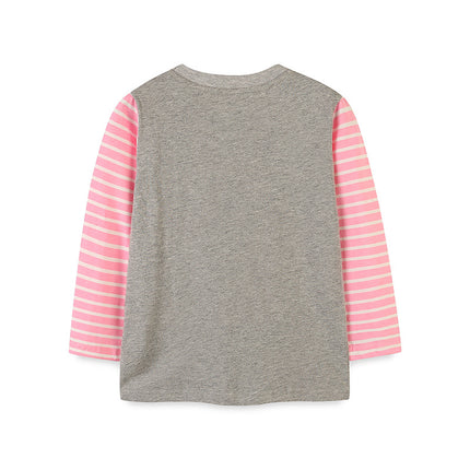 Wholesale Autumn Girls' Long Sleeve T-Shirt Children's Patchwork Cotton Cartoon Print Pullover