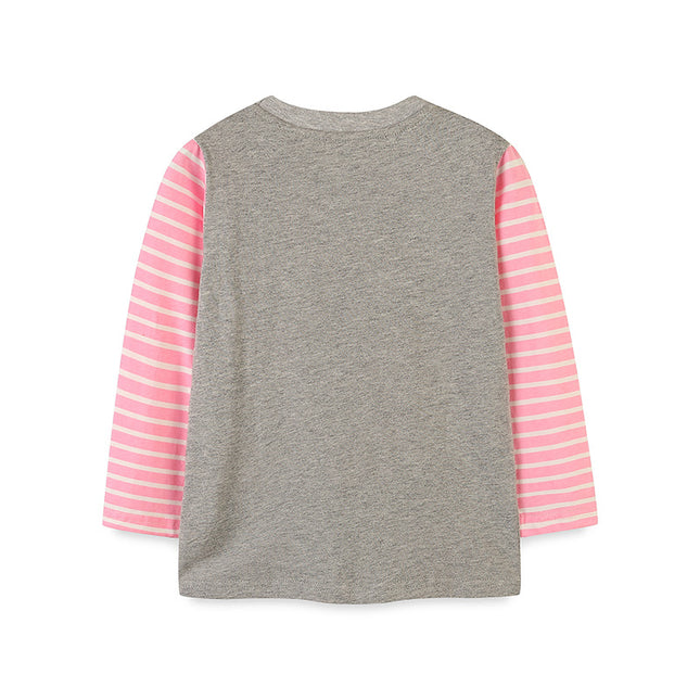 Wholesale Autumn Girls' Long Sleeve T-Shirt Children's Patchwork Cotton Cartoon Print Pullover