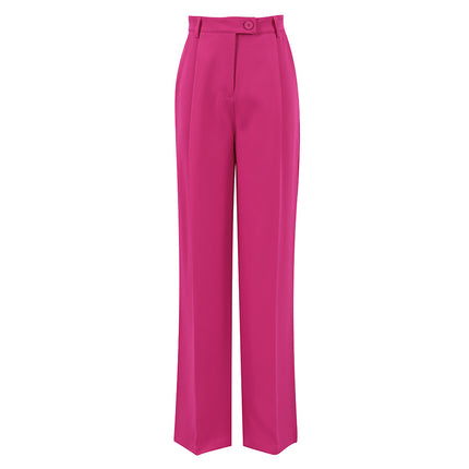 Wholesale Ladies Solid Color Wide Leg Pants Women Summer High Waist Casual Loose Trousers