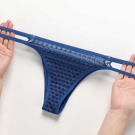 Wholesale Double Strap Panties Women's Low Waist Cotton Crotch Breathable Ladies Thongs