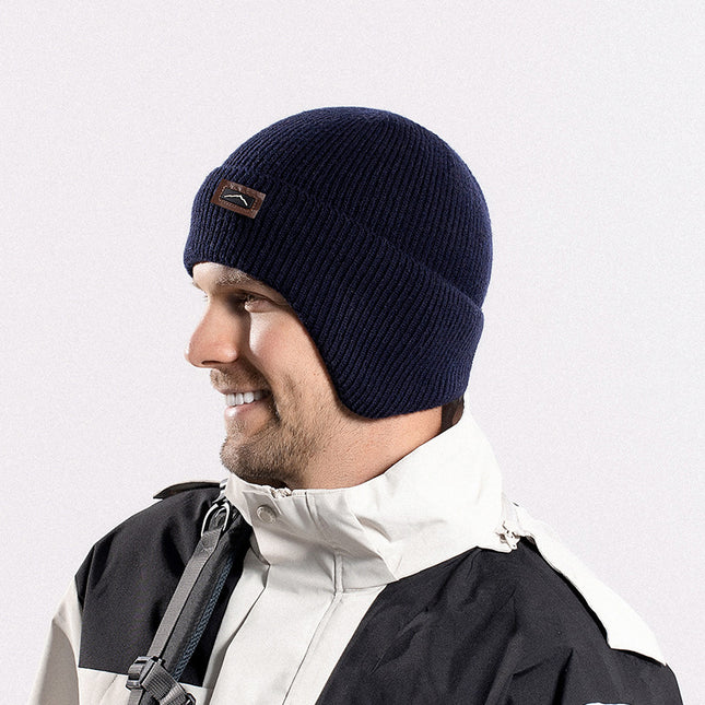 Wholesale Men's Winter Outdoor Warm Plus Velvet Knitted Hat