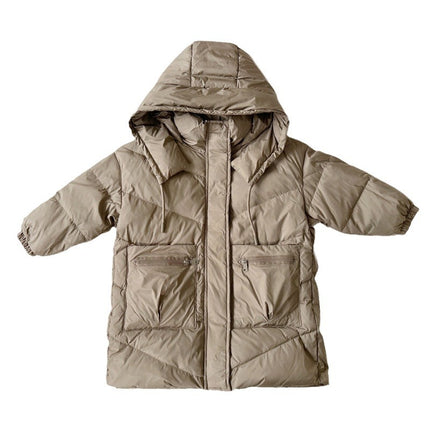 Wholesale Children's Autumn Winter Hooded Mid-length Down Jackets