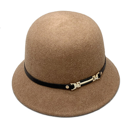 Wholesale Women's Dome Basin Hat Warm Bucket Hat Wool Felt Hat 