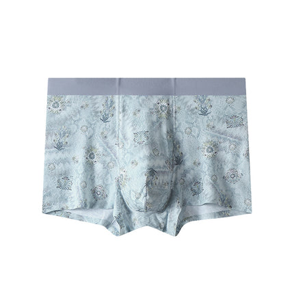 Wholesale Summer Ice Silk Printing Panties Comfortable Mesh Breathable Antibacterial Panties Crotch