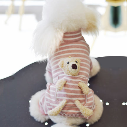 Wholesale Spring  Autumn Cute Pocket Bear Pet Four-Legged Sweatshirt Teddy Small Dog Clothes 