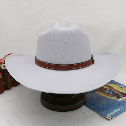 Wholesale Women's Fall Winter Satin File Imitation Wool Camel Hump Western Cowboy Hat