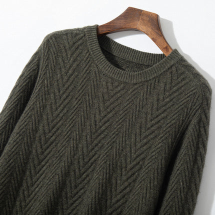 Wholesale Men's Winter Round Neck Thickened Loose Wool Cashmere Sweater