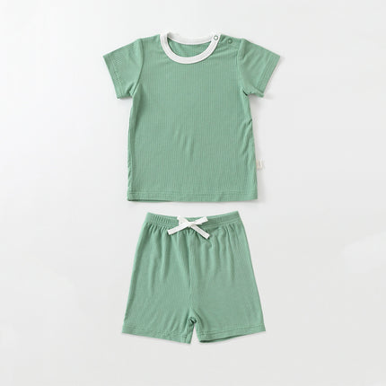 Wholesale Infant Baby Pit Cotton Short Sleeve Shorts Two-piece Set
