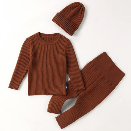 Wholesale Baby Three-piece Set Baby Sweater Set Bottom Infant Knitted Autumn Winter Warm Sweater