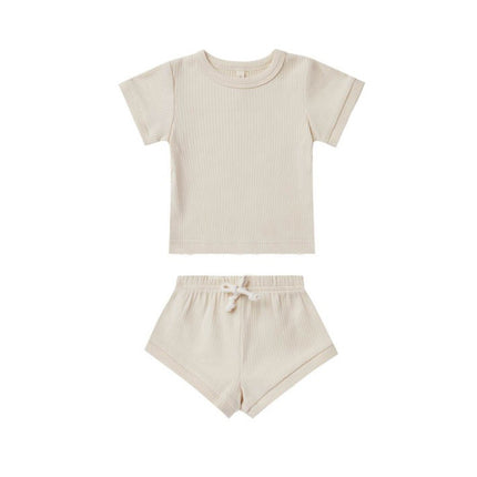 Wholesale Baby Summer Cotton Short Sleeves T-shirt Shorts Two-piece Set