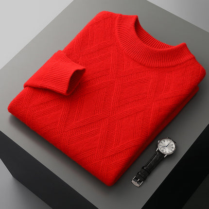 Wholesale Men's Winter Round Neck Solid Color Thickened Knitted Sweater